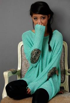 
                        
                            american threads - Sequin Elbow Patch Sweater. Love this outfit :)
                        
                    