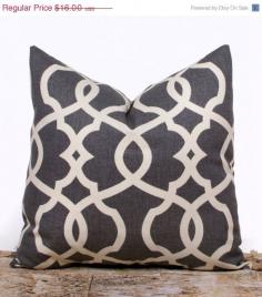 SALE ENDS SOON Gray Lattice Throw Pillow Cover Gray by LilyPillow