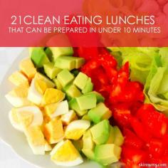 These 21 Clean Eating Lunches are amazing and QUICK!  #cleaneating #lunches