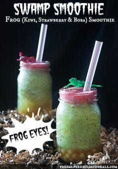 
                        
                            This is such a FUN Halloween treat!  A Blended Frog smoothie!! The kids will love this!
                        
                    