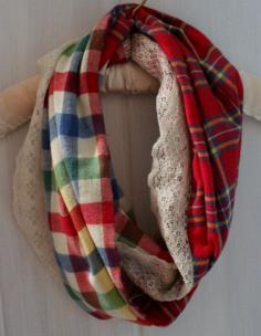 
                        
                            Flannel and Lace infinity scarf ♥
                        
                    