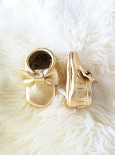 
                        
                            Gold Leather Moccasins.
                        
                    