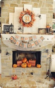 Halloween mantel