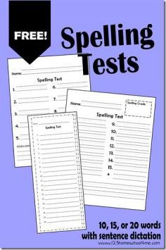 
                        
                            FREE printable Spelling Test Printables for K-6th Grade. Spelling tests are a good way to evaluate how well students have learned words. These can be used for pretest, test, practice, and more post test review. Perfect for homeschool, parents, and teachers of kids 1st grade, 2nd grade, 3rd grade, 4th grade, 5th grade, and 6th grade.
                        
                    