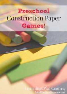 Preschool Construction Paper Games