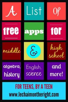 Free Apps for Middle & High School || Le Chaim (on the right)