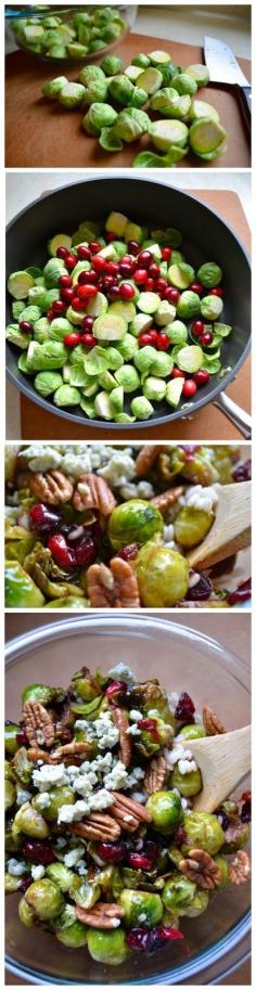 
                    
                        Untraditional thanksgiving sides Pan-Seared Brussels Sprouts with Cranberries & Pecans
                    
                