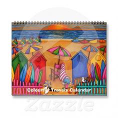 Colourful Travels 2 Page 2015 Calendar, the beautiful art of Lisa Lorenz.  Makes a great holiday gift.