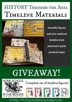 
                        
                            GIVEAWAY! Complete timeline figures set. (Ends 11/4/14.) HISTORY Through the Ages Timeline Materials from Homeschool in the Woods. ProverbialHomemak...
                        
                    