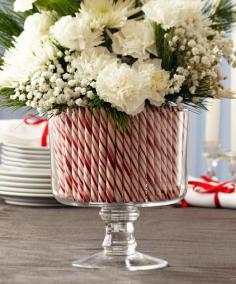 candy canes and roses for Christmas