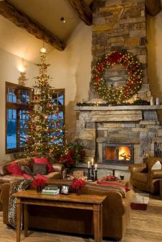 
                    
                        Montana mountain timber home great room. Fireplace shape and doors.
                    
                