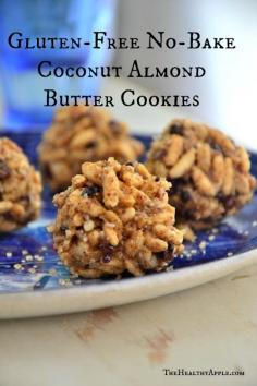 
                    
                        Gluten-Free No-Bake Coconut Almond Butter Cookies #glutenfree
                    
                