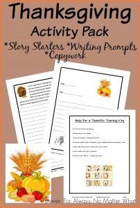 Thanksgiving Activity Pack - Story Starters, Copywork and more!