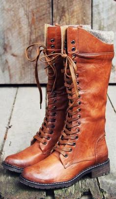 
                    
                        Gorgeous Brown Leather Lace Long Boots
                    
                