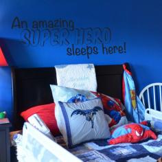 
                        
                            A Super Hero Sleeps Here Vinyl Wall Decal for Batman, Spiderman, Superman, Room on Etsy, $25.00
                        
                    