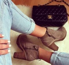 
                        
                            Classic cognac booties with cuffed jeans.
                        
                    