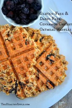 
                    
                        Gluten-Free & Dairy-Free Cinnamon Cherry Oatmeal Waffles #glutenfree
                    
                