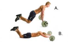 lower abs exercise: barbell rollout