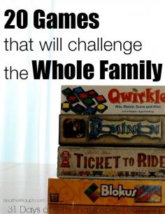 
                        
                            Games make great gifts!  Here are 20 games that will challenge the whole family.
                        
                    