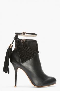 
                    
                        SOPHIA WEBSTER Black Leather TAsseled Kendall Ankle Boots
                    
                