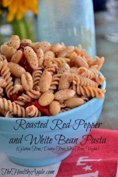 
                    
                        Roasted Red Pepper and White Bean Pasta {Gluten-Free, Dairy-Free, Soy-Free, Vegan} #glutenfree
                    
                