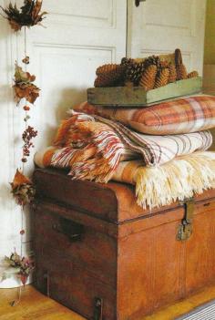 
                    
                        Autumn Blankets #cozy #fall #seasons-Start collecting old quilts and blankets at the Junk Jaunt. Good for the firepit.
                    
                