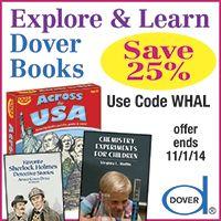 
                        
                            25% off Dover books for homeschool! Use code WHAL (expires 11/1/14) Fun kits, history, literature, art and more! #ad #sponsor
                        
                    