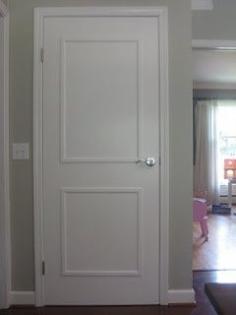 
                    
                        add molding to flat hollow doors for a panel look--super cheap and looks good.
                    
                