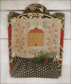 
                    
                        Pomegranate Garden Hanging Wall Pocket is the title of this cross stitch pattern from Notforgotten Farm.
                    
                