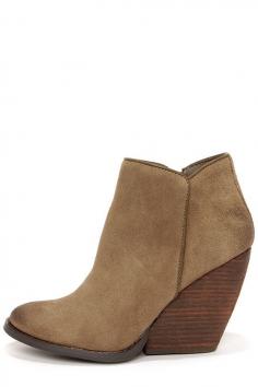 
                        
                            Suede Leather Wedge Booties
                        
                    