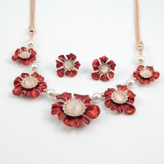 Rose Gold Flower Jewelry Set