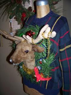 
                    
                        Ugly Christmas Reindeer Head Ready to Party Blinking Nose Sweater Size L Winner | eBay - lmao!!!!!
                    
                