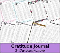 Monthly Goals May 2014 with Free Gratitude Journal - 11 different options - 3Dinosaurs.com