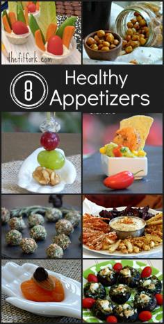 
                    
                        Eight Healthy Appetizers under 100 calories - Perfect finger foods for a New Year's Eve party or any celebration -  TheFitFork.com
                    
                