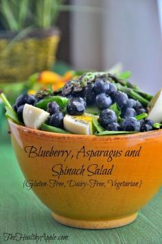 
                    
                        Blueberry, Asparagus and Spinach Salad {Gluten-Free, Dairy-Free, Vegetarian} #glutenfree
                    
                