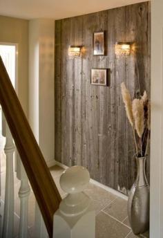 
                    
                        Reclaimed barnwood wall. LOVE this
                    
                