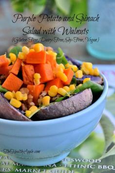 
                    
                        Purple Potato and Spinach Salad with Walnuts {Gluten-Free, Dairy-Free, Soy-Free, Vegan} #glutenfree
                    
                