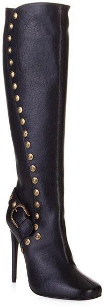 
                    
                        Roberto Cavalli Elegant Black Leather Stud Knee High Boots , from Iryna
                    
                