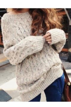 oversized knit sweater for fall 
                                        