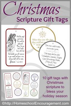 
                    
                        Christmas Scripture Gift Tags - printable gift tags that keep the Christ in Christmas! | ProverbialHomeamk...
                    
                