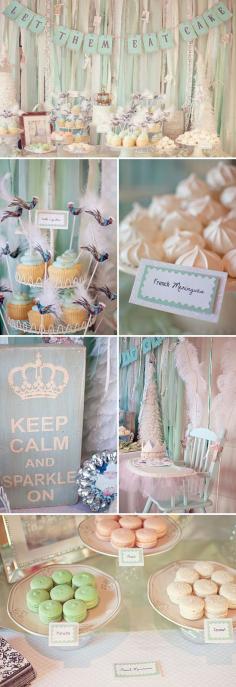 
                    
                        cute idea if I ever have a baby girl :) Winter in Paris themed birthday party. @Bria Sinnott - next year's Christmas party theme!
                    
                