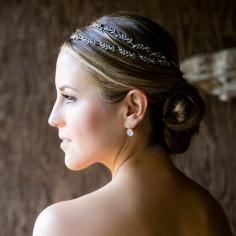
                    
                        Jewel leaf headband and low updo | Larissa Cleveland Photography
                    
                