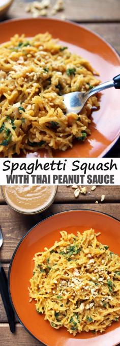 
                    
                        Spaghetti Squash with Thai Peanut Sauce
                    
                