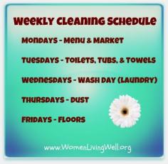 
                    
                        My Weekly Cleaning Schedule and a Free Weekly To-Do List Printable.
                    
                