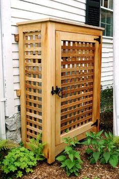 Good for hiding ugly things in the yard - like garbage/recycling cans, garden hose, etc. #Decor #Outdoors #Storage