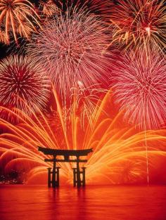 
                    
                        Fireworks at Miyajima, Japan.
                    
                