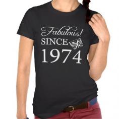 
                    
                        Fabulous Since 1974 T Shirt, a trendy 40th birthday gift idea for girls, with a stylish butterfly. #40 #40th #40thbirthday
                    
                