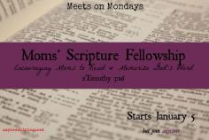 
                    
                        This is a scripture fellowship that meets on a weekly basis to encourage each other to regularly read scripture and memorize God's word. Please join us as we dig into his word.
                    
                