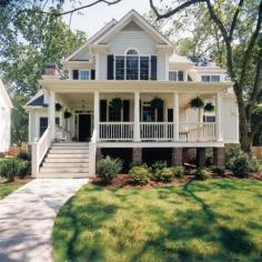 
                    
                        Cute wrap-around porch home. - Click image to find more Home Decor Pinterest pins - I hope my future family home is like this!
                    
                