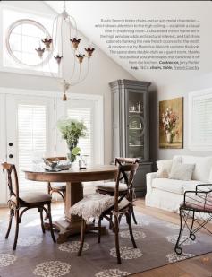 
                    
                        Delightful Design: Modern French Country | Halcyon Style-- Love the cabinet and the round table!
                    
                